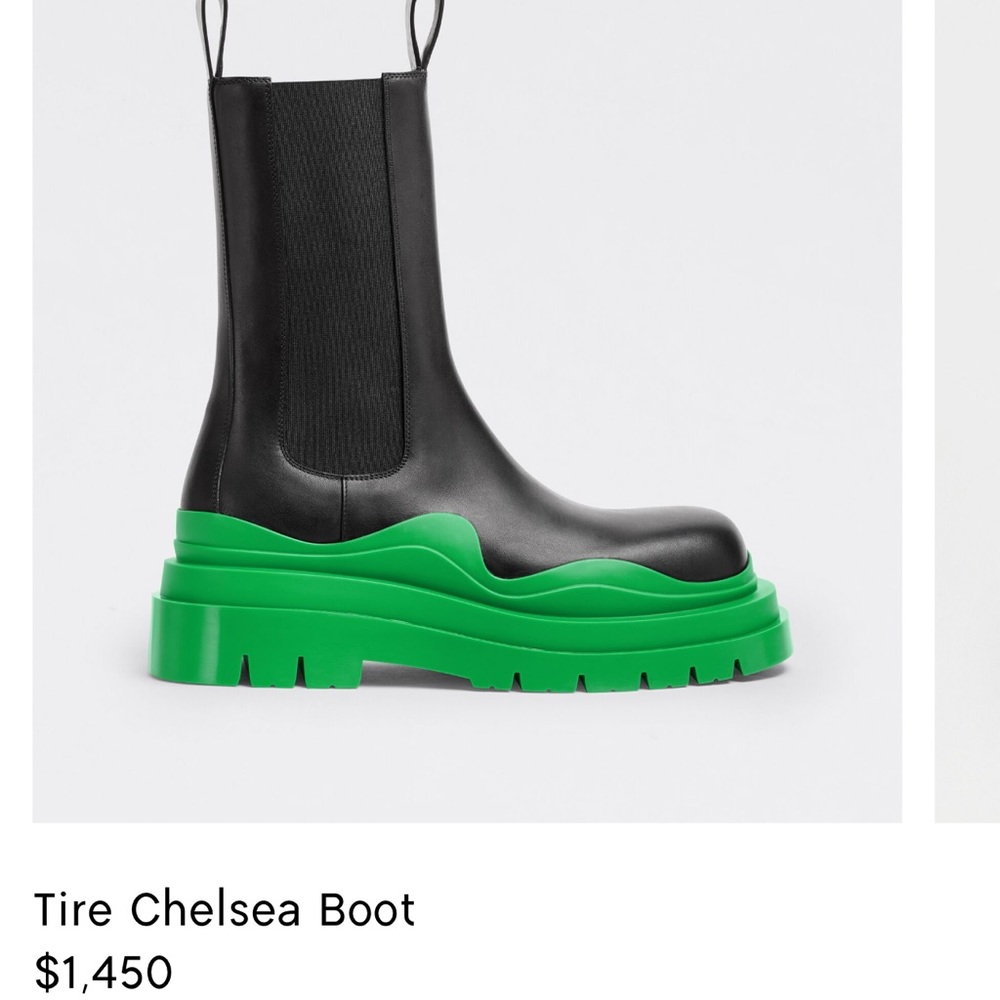Bottega Veneta Tire Chelsea Boot Green Sz 40